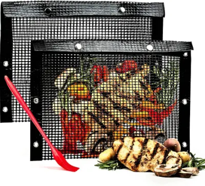 Limpieza fácil negro Non-Stick Barbacoa bolsa de malla