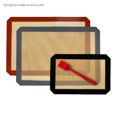 Fibra de vidrio de colores diferentes de silicona para hornear pasteles Foodgrade alfombrilla para cocina