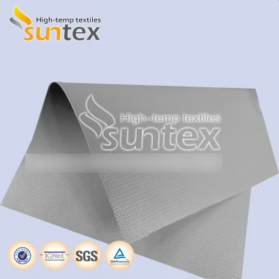 China 610g de tela de fibra de vidrio resistente al calor de PTFE Panel de Tela de fibra de vidrio recubierto de 0.45mm fuego cubiertas de la brida y adaptadores de pantalla