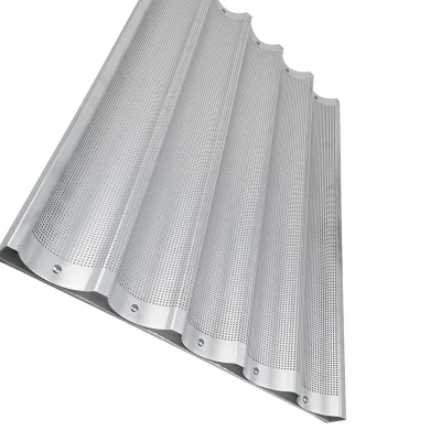 Total de 18 pulgadas de tamaño 26*660*460mm de aluminio bandeja para hornear 5 Ranuras francés pan pan de molde para hornear pan baguette
