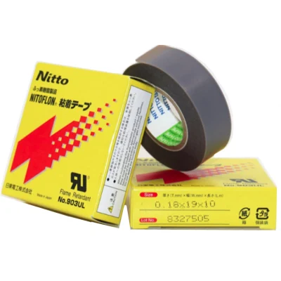 Cinta de base de película de politetrafluoroetileno (PTFE) de una cara Nitto 903, cinta de silicona resistente a altas temperaturas
