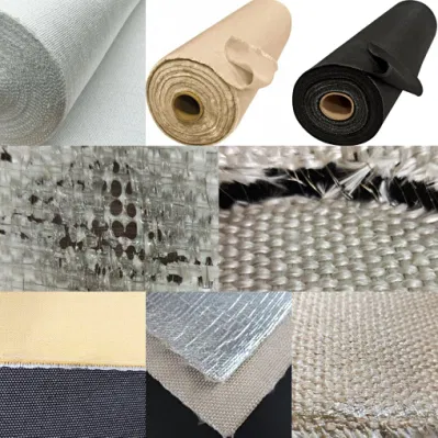 Caucho de silicona de PTFE grafito de la Vermiculita PU silicato de calcio Al-Foil acrílico de sílice de fibra de vidrio recubierto de tela de alambre de acero de Tela Tela Tela de fibra de vidrio
