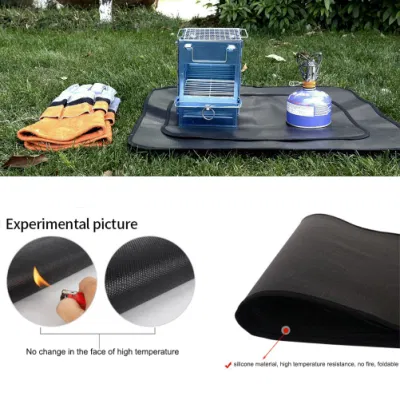 Retardante de llama de barbacoa al aire libre alfombrilla protectora de silicona de paño Camping Camping parrilla incombustible Mat tela para hacer un picnic barbacoa