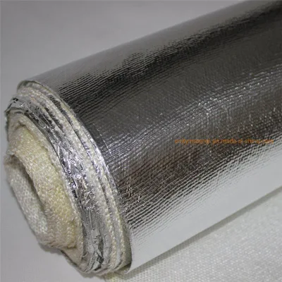 Lámina de aluminio de alta calidad de fibra de vidrio recubierto de retardante de fuego Rollo de paños de aislamiento térmico.