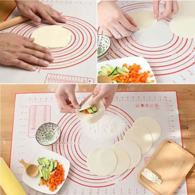 Non-Slip silicona Extra Grande Pastelería Mat Non-Stick resistente al calor de la camisa del horno la masa de rodadura de la hoja de silicona Mat la cocción de la MAT