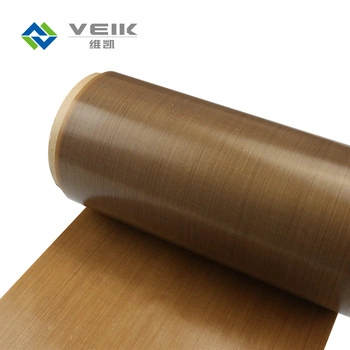 Vidrio recubierto de PTFE de color marrón de la correa de tela