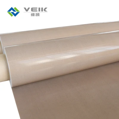 Vidrio recubierto de PTFE de color marrón de la correa de tela