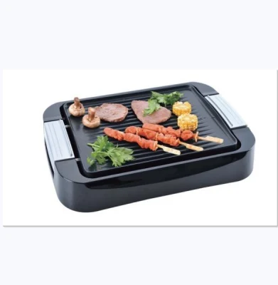 2022 Venta al por mayor precio de fábrica en caliente sin humo 1800 W Non-Stick Barbacoa Grill eléctrico la sartén con tapa de cristal templado