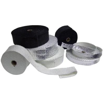 China fabricante de aluminio vermiculita de silicona de alta temperatura de fibra de vidrio resistente al calor y cintas tejidas de fibra de vidrio aislante térmico
