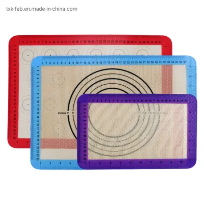  Fibra de vidrio de tamaño personalizado de silicona para hornear pasteles Foodgrade alfombrilla para laminación de masa