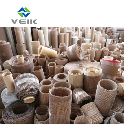 Personalizar la fibra de vidrio recubierto de PTFE resistente al calor de la cinta transportadora de malla abierta para secador máquina