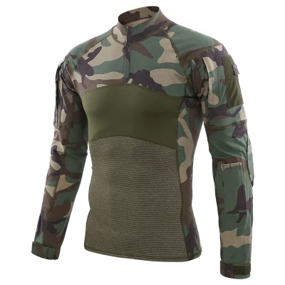 Esdy Camiseta de manga larga para hombre al aire libre Airsoft Caza táctica Rana Camisa