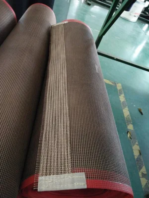 China No Stick de alta temperatura de la fábrica de PTFE industriales correas transportadoras de mallas
