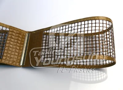 Malla de PTFE cinta transportadora con el conjunto de tipo cocodrilo.