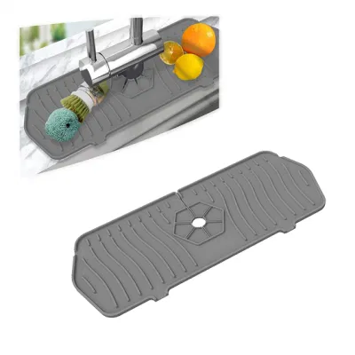 Fregadero Protección contra salpicaduras, silicona Mat, grifo de vaciado del grifo de notas, cuarto de baño de agua de grifo Catcher Mat