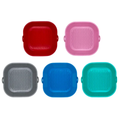 Camisa de aire freidora horno Accesorios bandeja para hornear de Pollo Bote de silicona para hornear Cesta de Pan Grill freidora alfombrilla para rack de aire herramientas
