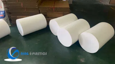 Fibra de vidrio y carbono/Bronce/Grafito PTFE cargado VARILLA REDONDA 400mm barra redonda de teflón blanco de la válvula o bridas