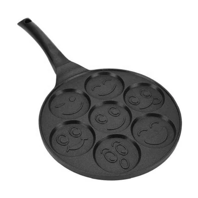  Cara sonriente Mini Pancakes no-Stick Waffle Baking Desayuno Galletas Otortilla Huevo de la sartén