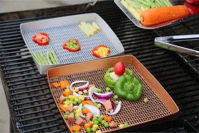 Nonstick Fibra de vidrio tela BBQ Grill malla de hornear Mat Lat Liner Para cocinar
