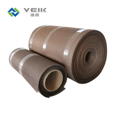 Personalizar la fibra de vidrio recubierto de PTFE resistente al calor de la cinta transportadora de malla abierta para secador máquina