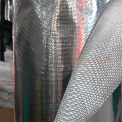 Lámina de aluminio de alta calidad de fibra de vidrio recubierto de retardante de fuego Rollo de paños de aislamiento térmico.