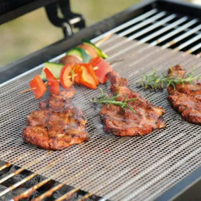 Alfombrilla de malla reutilizable fácil de limpiar para parrilla de barbacoa