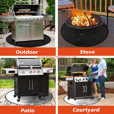 Grill tierra cubierta de silicona ignífuga miembro protector de la fogata Ascua Mat