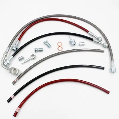 Alta velocidad de carreras de motocicletas NMAX no ABS flexible Automotive inoxidable Conjunto de kits de tubos de freno de teflón trenzados de acero