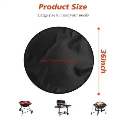 24 o 36 pulgadas de protector térmico de barbacoa Ember Round Fire Alfombrilla para cubierta resistente a fuego debajo de la alfombrilla para parrilla