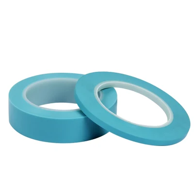 Fabricante de vinilo resistente al calor de alta temperatura de PVC cables cables de ajuste de línea fina azul 1mm cinta de pintor de enmascarar