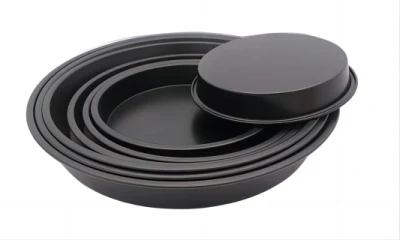 En varios tamaños Non-Stick mayorista Acero al carbono de la Ronda de pan de pizza bandeja para hornear.