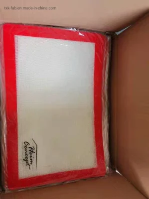 Logotipo personalizado Foodgrade de fibra de vidrio para hornear pasteles de silicona para la cocina Mat