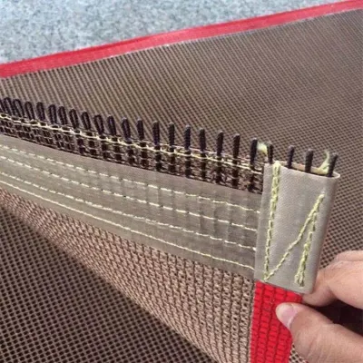 Resistencia a altas temperaturas de la correa de malla abierta de fibra de vidrio PTFE Fabricante de cinta transportadora