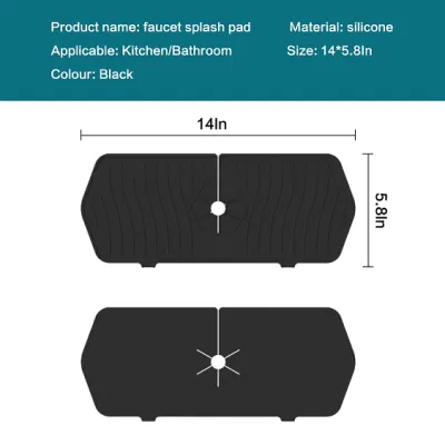 Fregadero Protección contra salpicaduras, silicona Mat, grifo de vaciado del grifo de notas, cuarto de baño de agua de grifo Catcher Mat