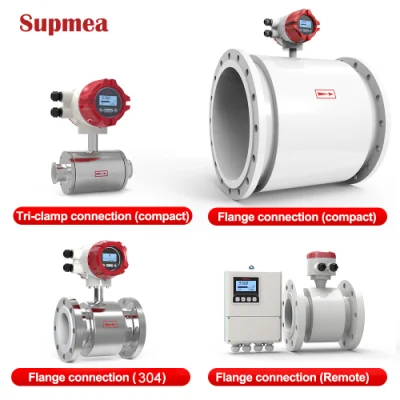 El caudalímetro Made in China Revestimiento de Teflón Caudalímetro electromagnético de protección IP68 Medidor de flujo electromagnético