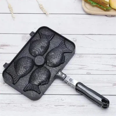 Doble Pescadores Mini Pancake Plato de Non-Stick Baking Desayuno Galletas de tortilla Huevo de la sartén