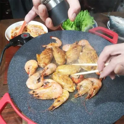 Nuevo estilo coreano más popular Multifunctional Indoor Non Stick Electric Horno Pan Cocina aparato