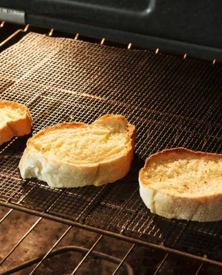 Foor grado PTFE resistente al calor de la malla de fibra de vidrio bandeja para hornear en negro o marrón