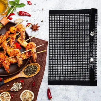 Tela de PTFE antiadherente reutilizable para la bolsa de rejilla de malla para barbacoa