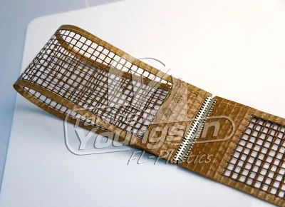 Malla de PTFE cinta transportadora con el conjunto de tipo cocodrilo.