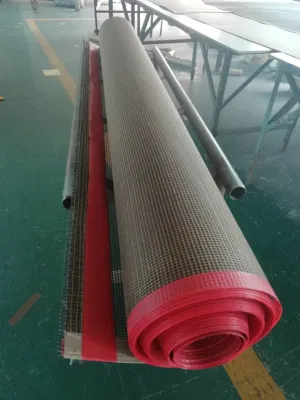 Resisten altas temperaturas de PTFE de grado alimentario cinta transportadora de pelo de la máquina para frutas, verduras