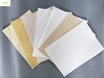 Micro poliéster fibra Nomex Fibra de vidrio PTFE PPS P84 la aguja Filtro de fieltro tela
