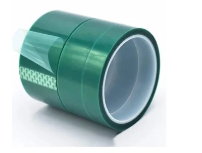 Venta en caliente Color Verde polvo Revestimiento adhesivo de silicona resistente al calor Cinta de poliéster