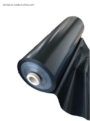Rollo de tela de fibra de vidrio recubierto de PTFE negro antiestático para alta temperatura