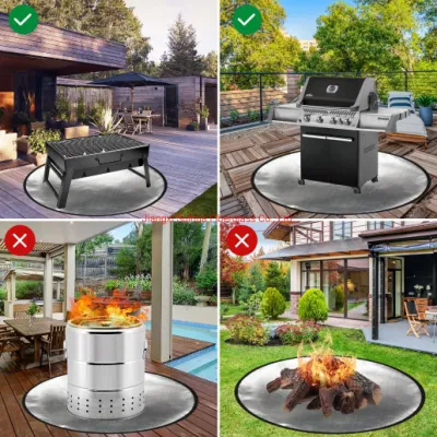 Grill tierra cubierta de silicona ignífuga miembro protector de la fogata Ascua Mat