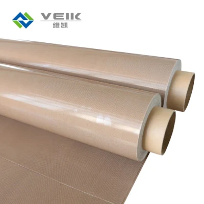  Resistencia a altas temperaturas de tejido de fibra de vidrio recubiertas de PTFE, utilizado para la cinta transportadora de alimentos, con Certificación FDA, 0.25mm de espesor de tejido de PTFE
