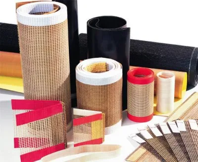 China No Stick de alta temperatura de la fábrica de PTFE industriales correas transportadoras de mallas