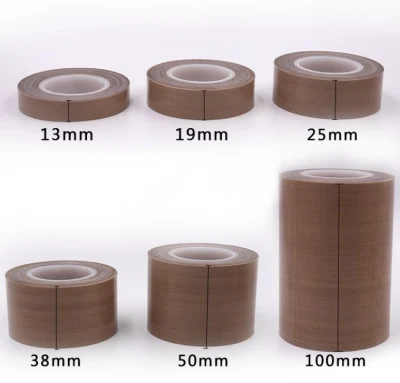 Aislamiento impermeable Non stick PTFE Fibra de vidrio tela de vidrio 300 grados Cinta de sellado de calor de silicona