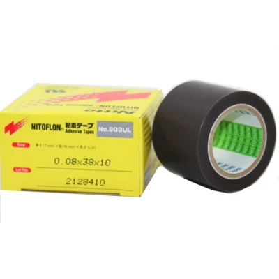Cinta de base de película de politetrafluoroetileno (PTFE) de una cara Nitto 903, cinta de silicona resistente a altas temperaturas