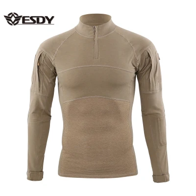 Esdy 6 colores Hombre′ S Tactical Rapid Assault Sleeve Slim Camiseta de manga larga ajustada Camo